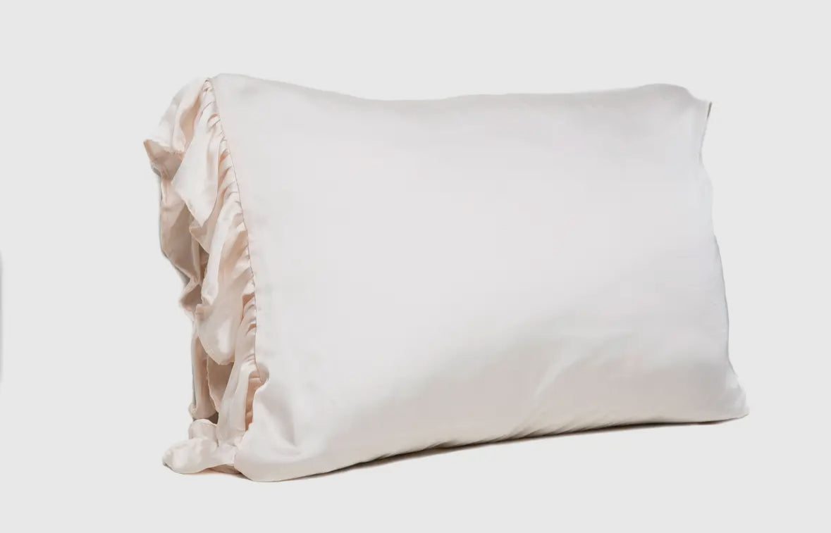 Ruffle Silk Pillowcase - Ivory (King)