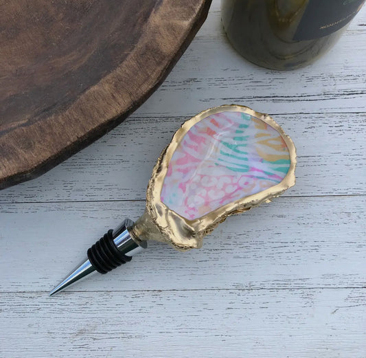 Oyster Shell Wine Stopper - Pastel Animal