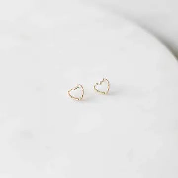 Amour Post Earrings Gold .5"